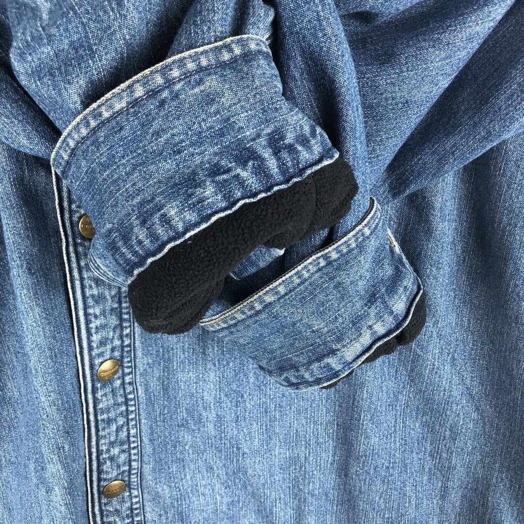 Carhartt long-sleeved denim shirt, men's size XL cotton blue type Vintage Second Hand
