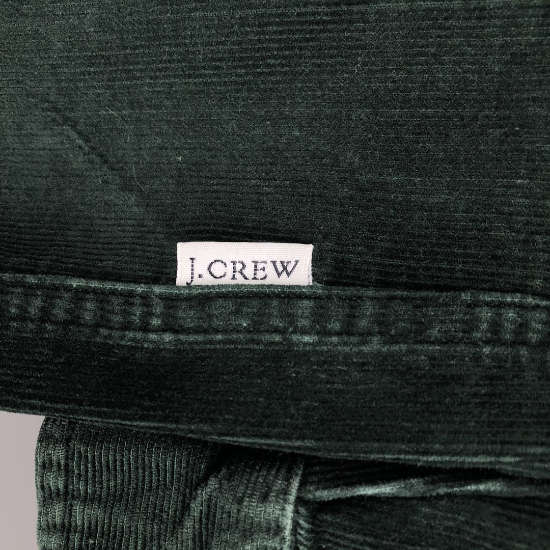 2000'S J.Crew long-sleeved button-down corduroy shirt, men's size M cotton Green type dark green Vintage Second Hand