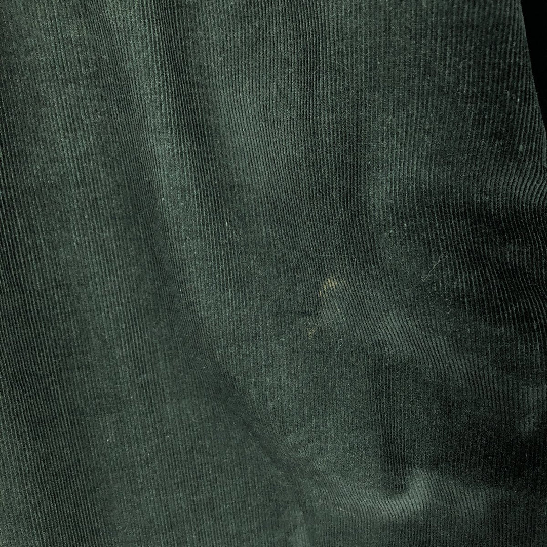 2000'S J.Crew long-sleeved button-down corduroy shirt, men's size M cotton Green type dark green Vintage Second Hand