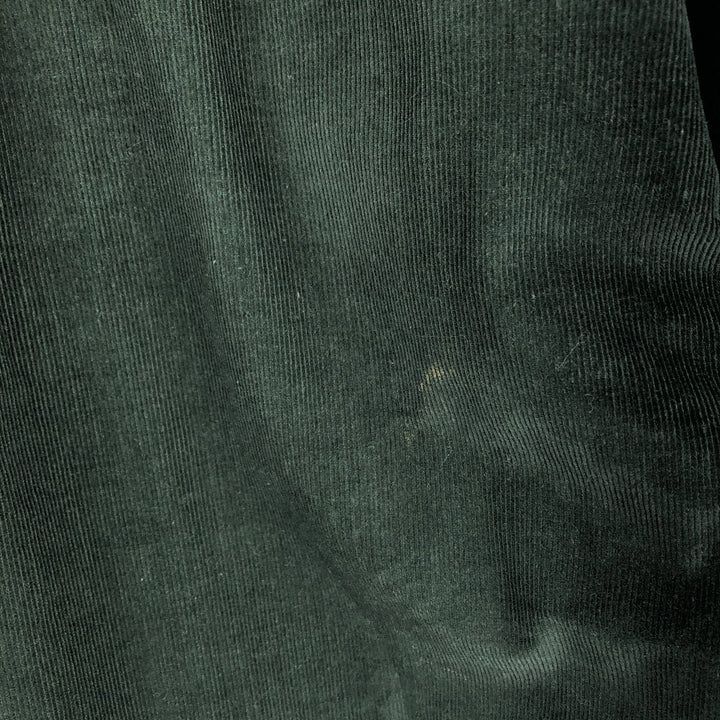 2000'S J.Crew long-sleeved button-down corduroy shirt, men's size M cotton Green type dark green Vintage Second Hand