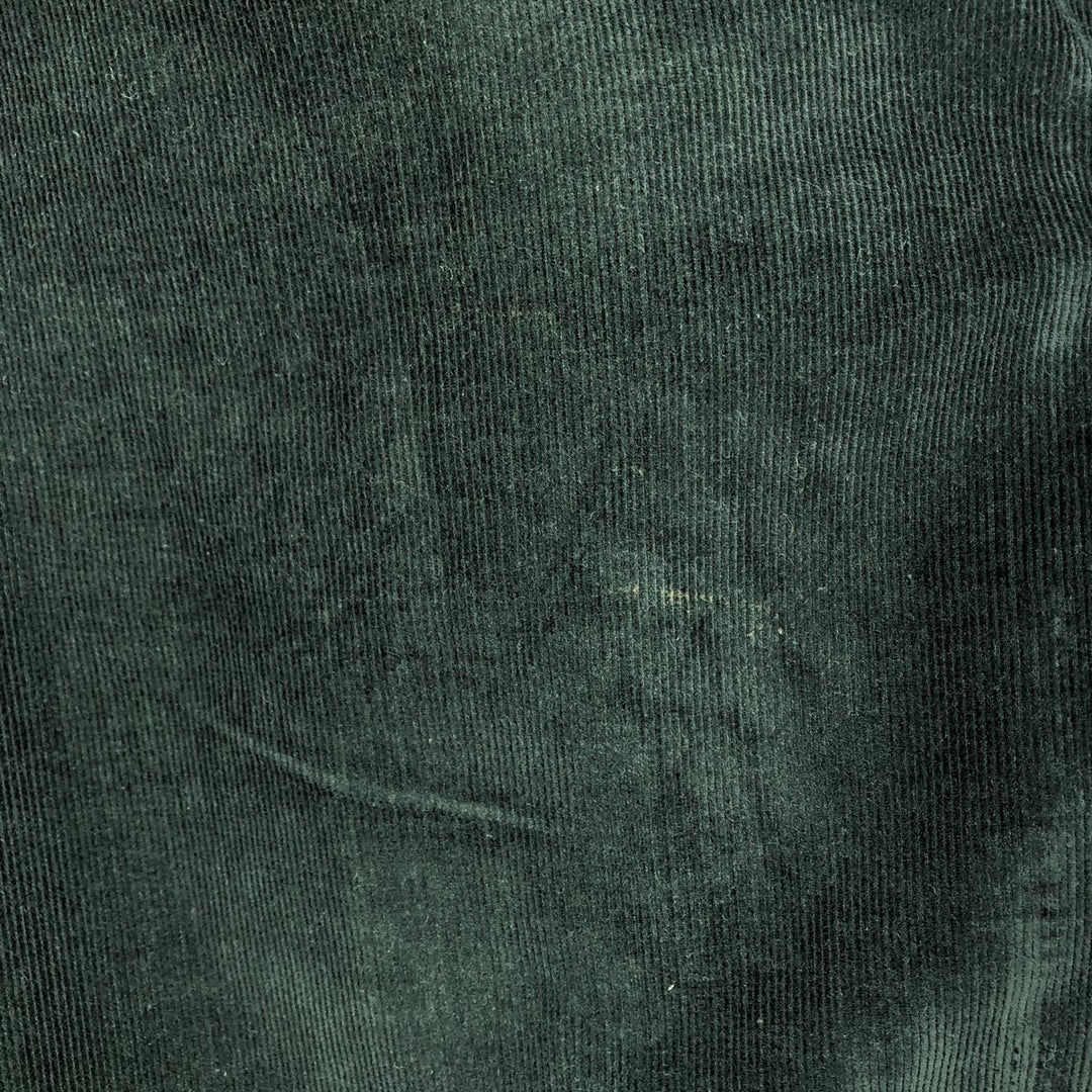 2000'S J.Crew long-sleeved button-down corduroy shirt, men's size M cotton Green type dark green Vintage Second Hand
