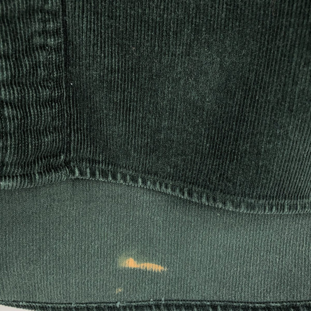 2000'S J.Crew long-sleeved button-down corduroy shirt, men's size M cotton Green type dark green Vintage Second Hand