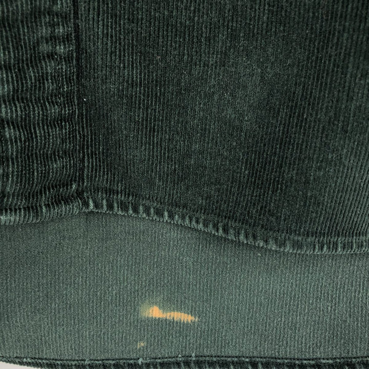 2000'S J.Crew long-sleeved button-down corduroy shirt, men's size M cotton Green type dark green Vintage Second Hand