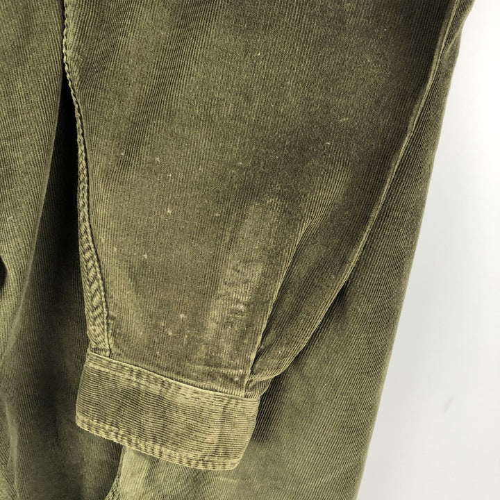 Eddie Bauer Long Sleeve Button Down Corduroy Shirt, Men's Size L cotton Khaki type Vintage Second Hand