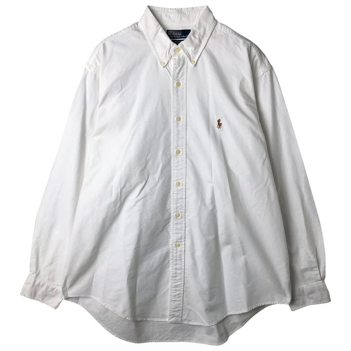 Ralph Lauren YARMOUTH long sleeve button down shirt, men's XL size cotton white type Vintage Second Hand