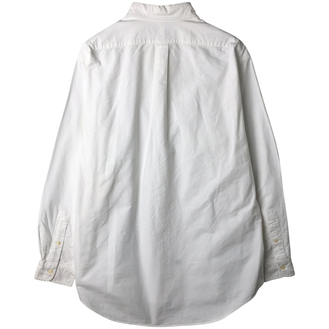 Ralph Lauren YARMOUTH long sleeve button down shirt, men's size L cotton white type Vintage Second Hand