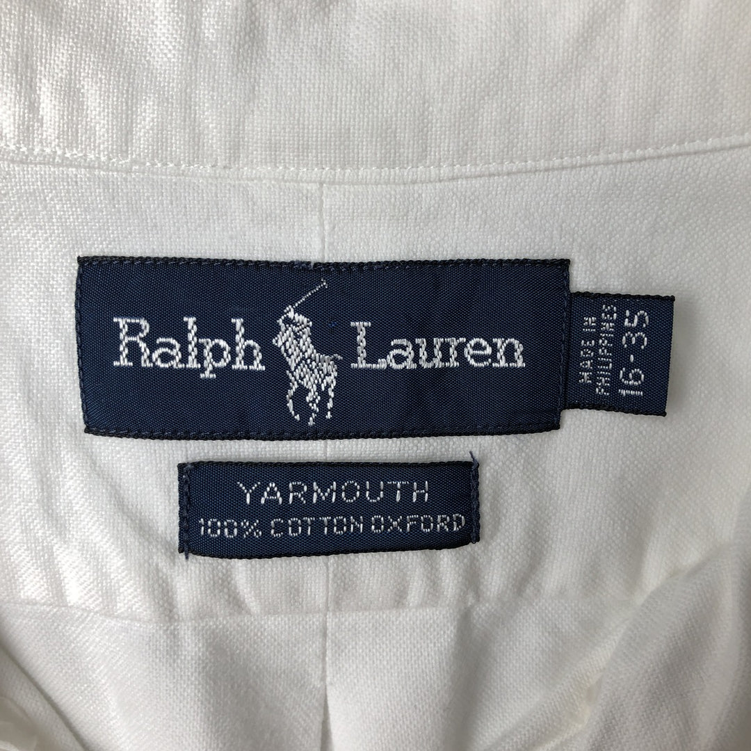 Ralph Lauren YARMOUTH long sleeve button down shirt, men's size L cotton white type Vintage Second Hand
