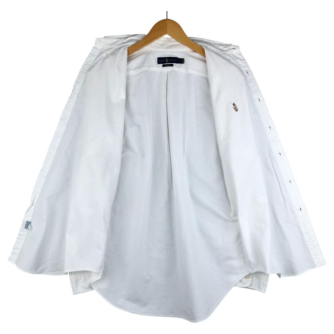 Ralph Lauren Classic Fit Long Sleeve Button Down Shirt, Men's Size L cotton white type Vintage Second Hand
