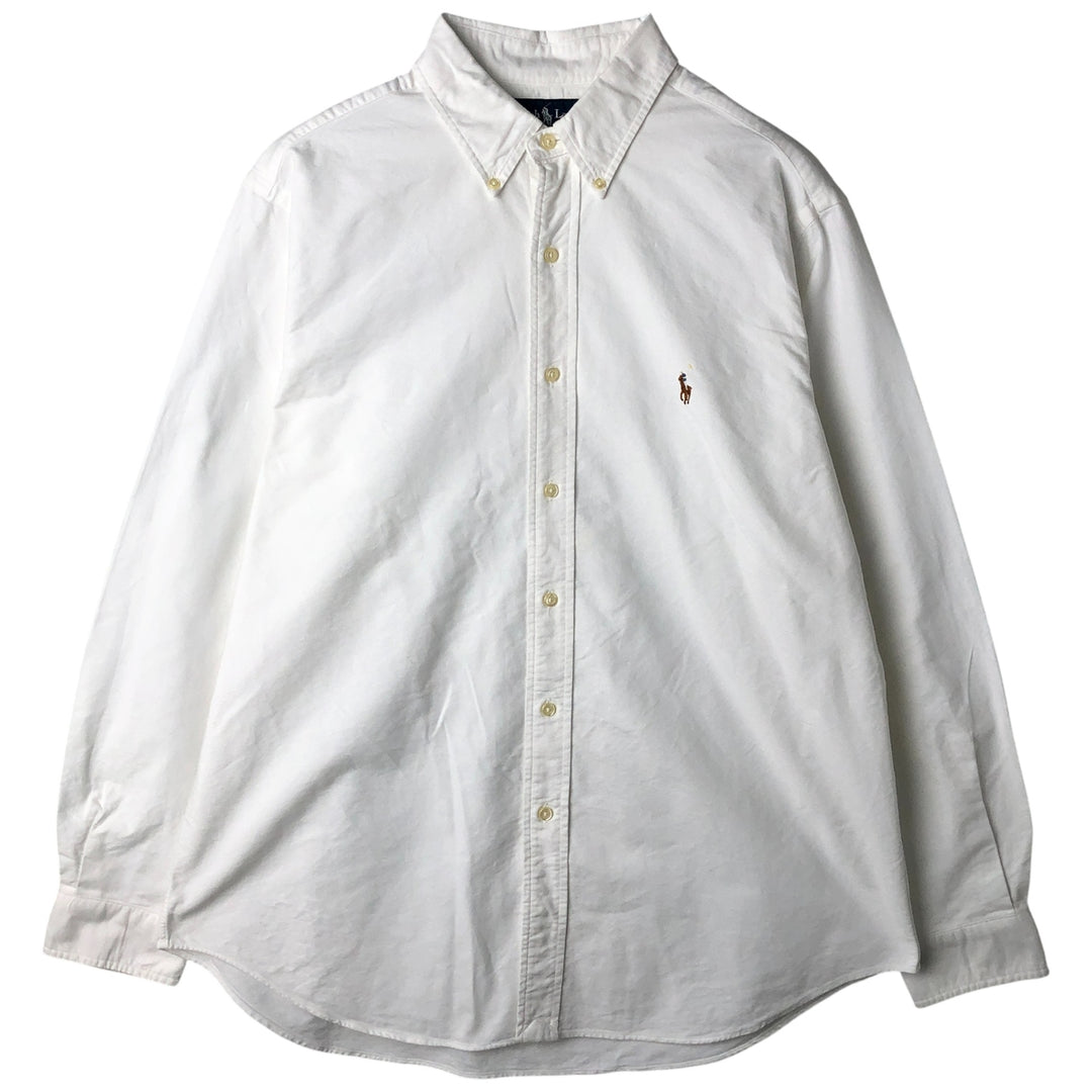 Ralph Lauren Classic Fit Long Sleeve Button Down Shirt, Men's Size L cotton white type Vintage Second Hand