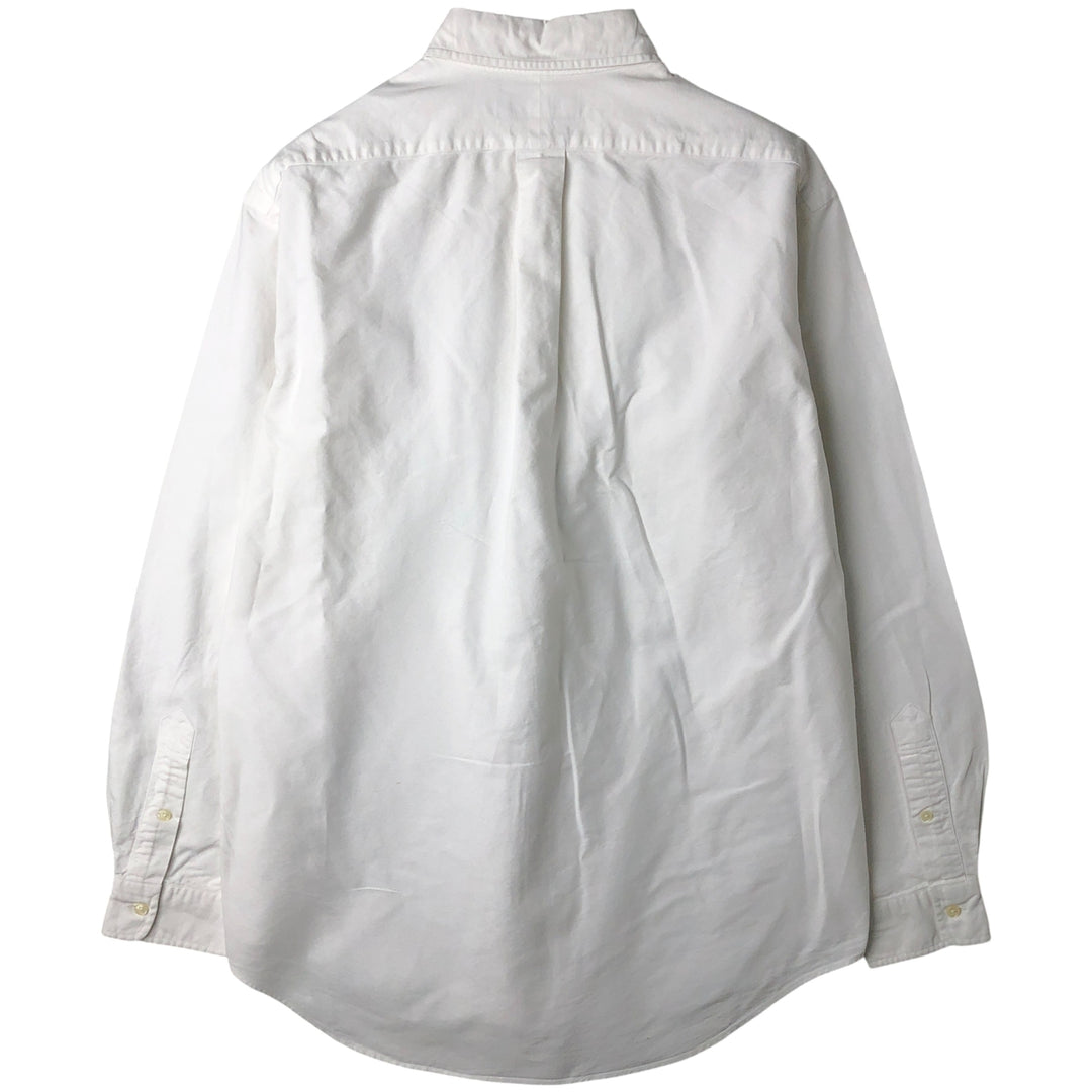 Ralph Lauren YARMOUTH long sleeve button down shirt, men's size L cotton white type Vintage Second Hand