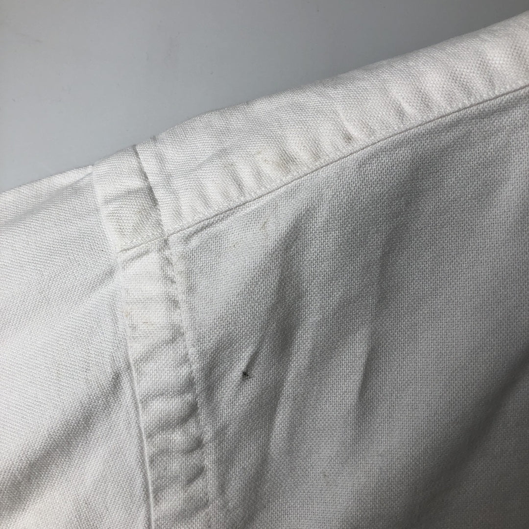 Ralph Lauren YARMOUTH long sleeve button down shirt, men's size L cotton white type Vintage Second Hand