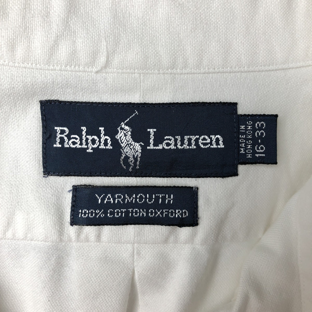 Ralph Lauren YARMOUTH long sleeve button down shirt, men's size L cotton white type Vintage Second Hand
