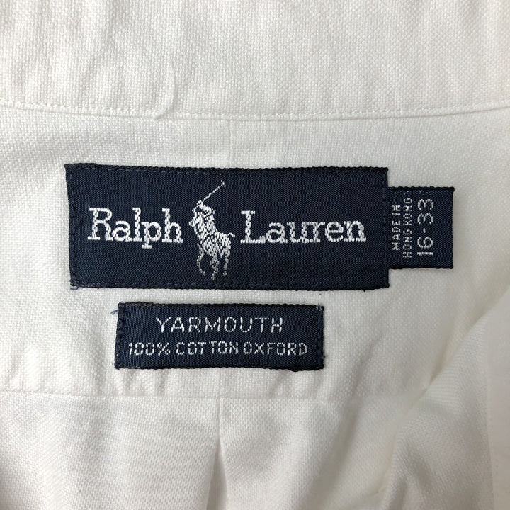 Ralph Lauren YARMOUTH long sleeve button down shirt, men's size L cotton white type Vintage Second Hand
