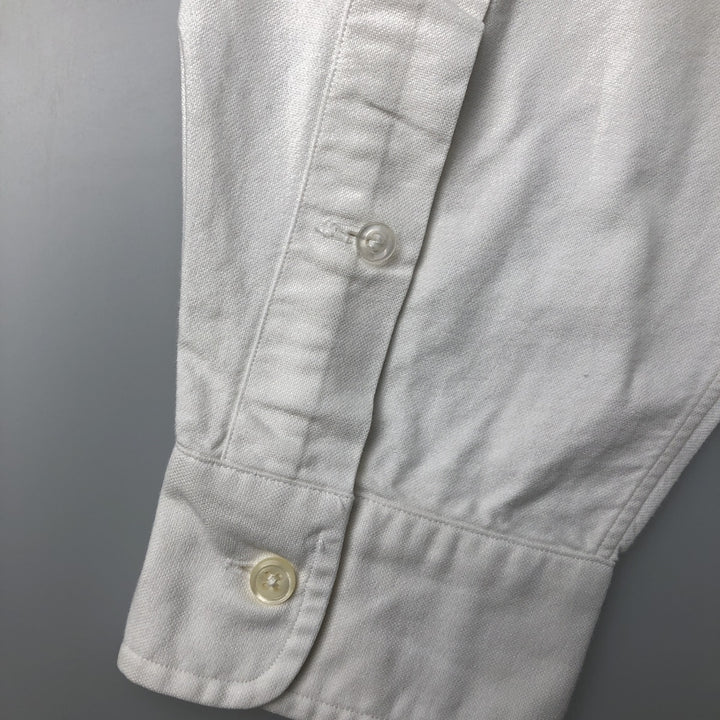 Ralph Lauren YARMOUTH long sleeve button down shirt, men's size L cotton white type Vintage Second Hand