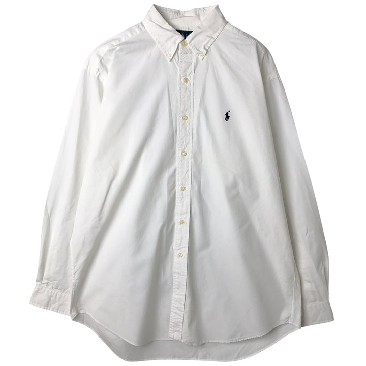 Ralph Lauren BLAKE long sleeve button down shirt, men's size L cotton white type Vintage Second Hand