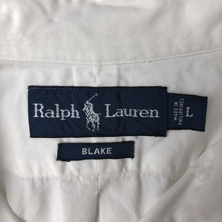 Ralph Lauren BLAKE long sleeve button down shirt, men's size L cotton white type Vintage Second Hand