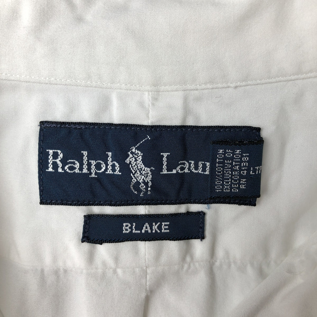 Ralph Lauren BLAKE long sleeve button down shirt, men's size L cotton white type Vintage Second Hand