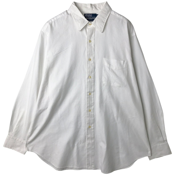 Ralph Lauren POLO by Ralph Lauren ANDREW long sleeve cotton shirt, men's XL size cotton white type Vintage Second Hand