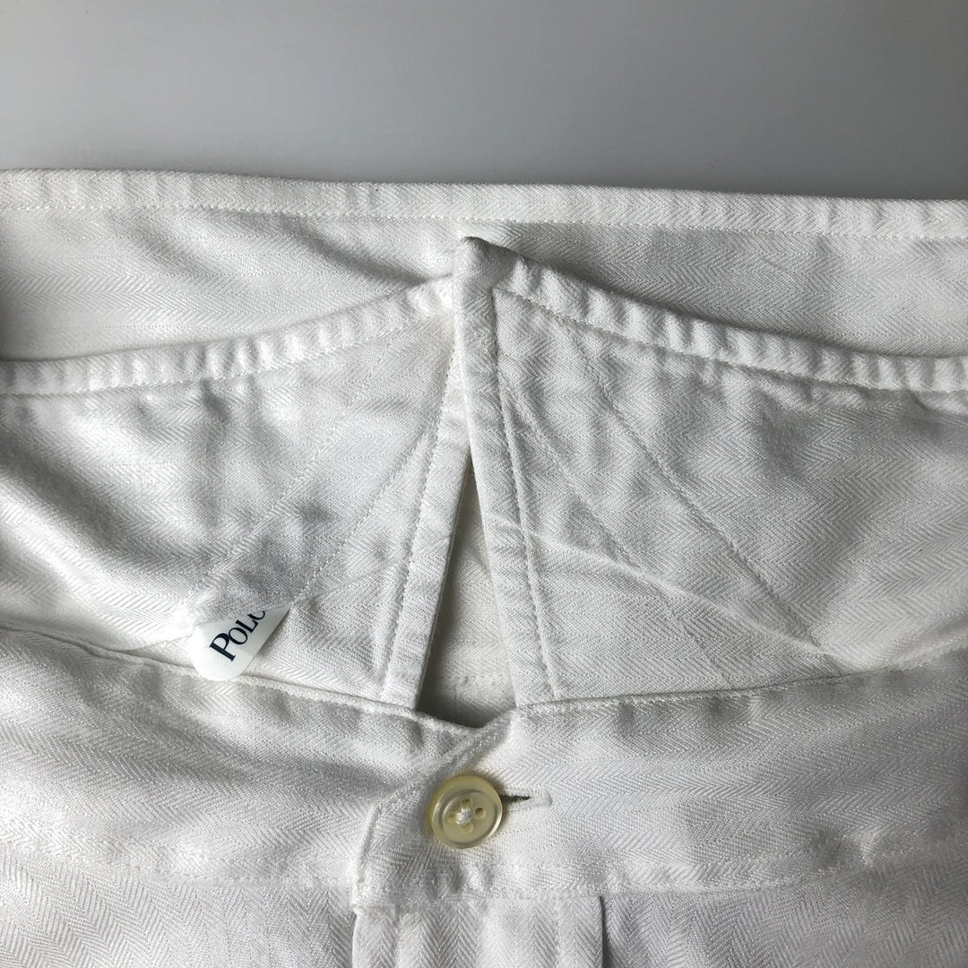 Ralph Lauren POLO by Ralph Lauren ANDREW long sleeve cotton shirt, men's XL size cotton white type Vintage Second Hand