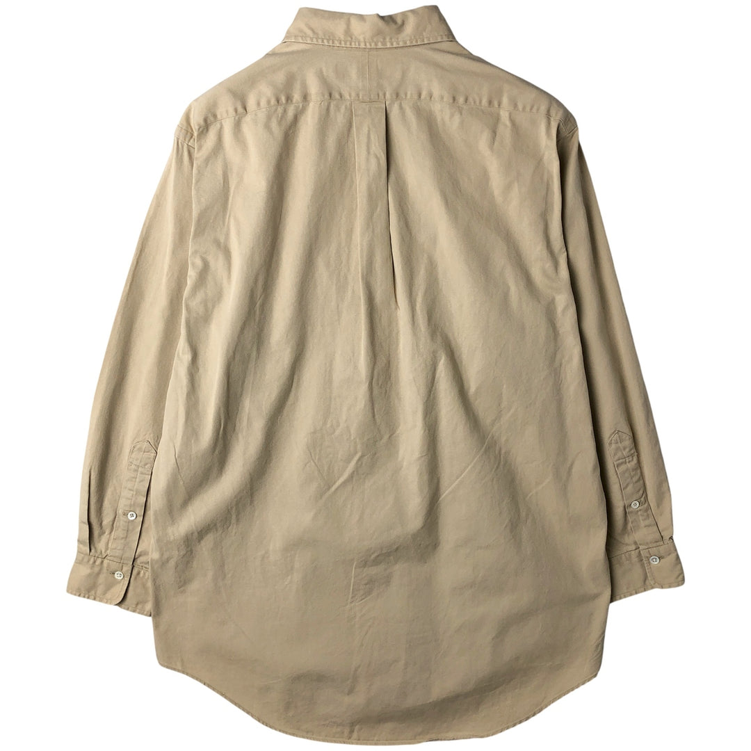 Ralph Lauren long sleeve button down shirt, men's size L cotton Beige type Vintage Second Hand