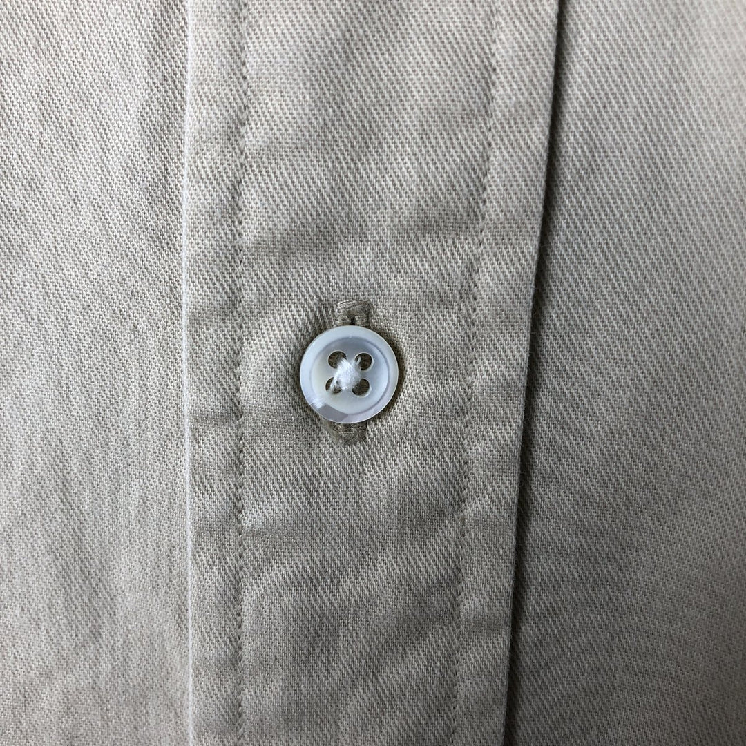 Ralph Lauren long sleeve button down shirt, men's size L cotton Beige type Vintage Second Hand