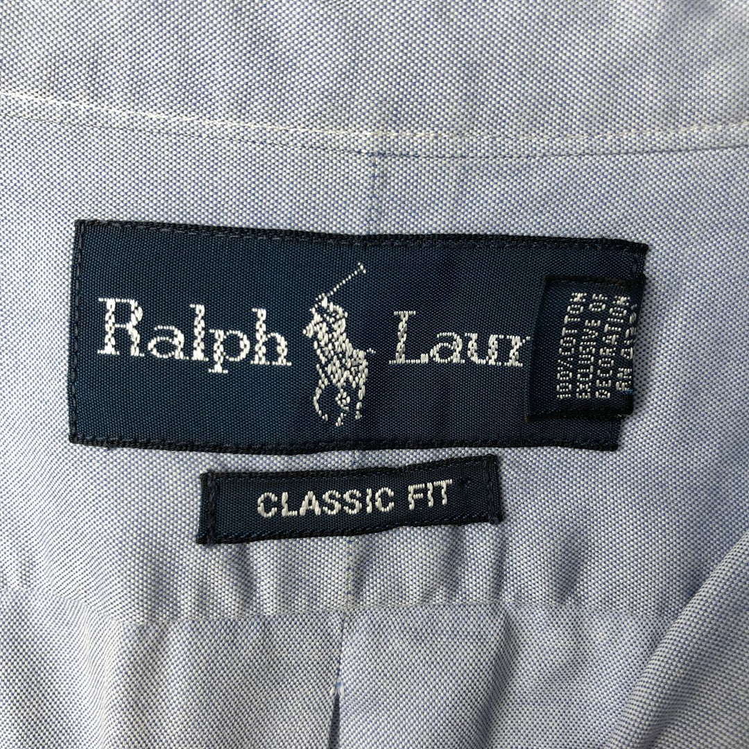 Ralph Lauren Classic Fit Long Sleeve Button Down Shirt, Men's Size L cotton Blue type light blue Vintage Second Hand