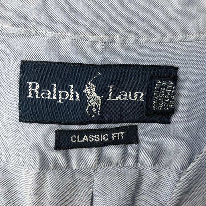 Ralph Lauren Classic Fit Long Sleeve Button Down Shirt, Men's Size L cotton Blue type light blue Vintage Second Hand