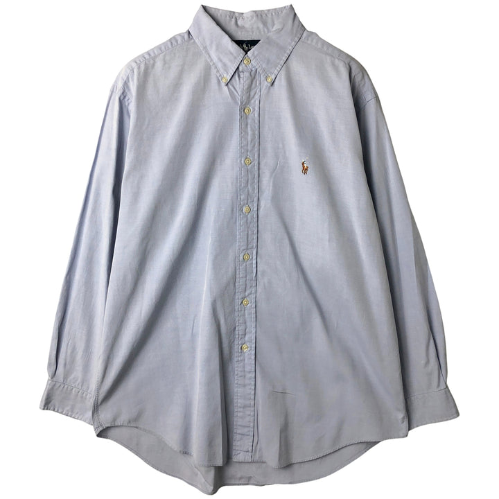 Ralph Lauren YARMOUTH long sleeve button down shirt, men's size L cotton Blue type light blue Vintage Second Hand