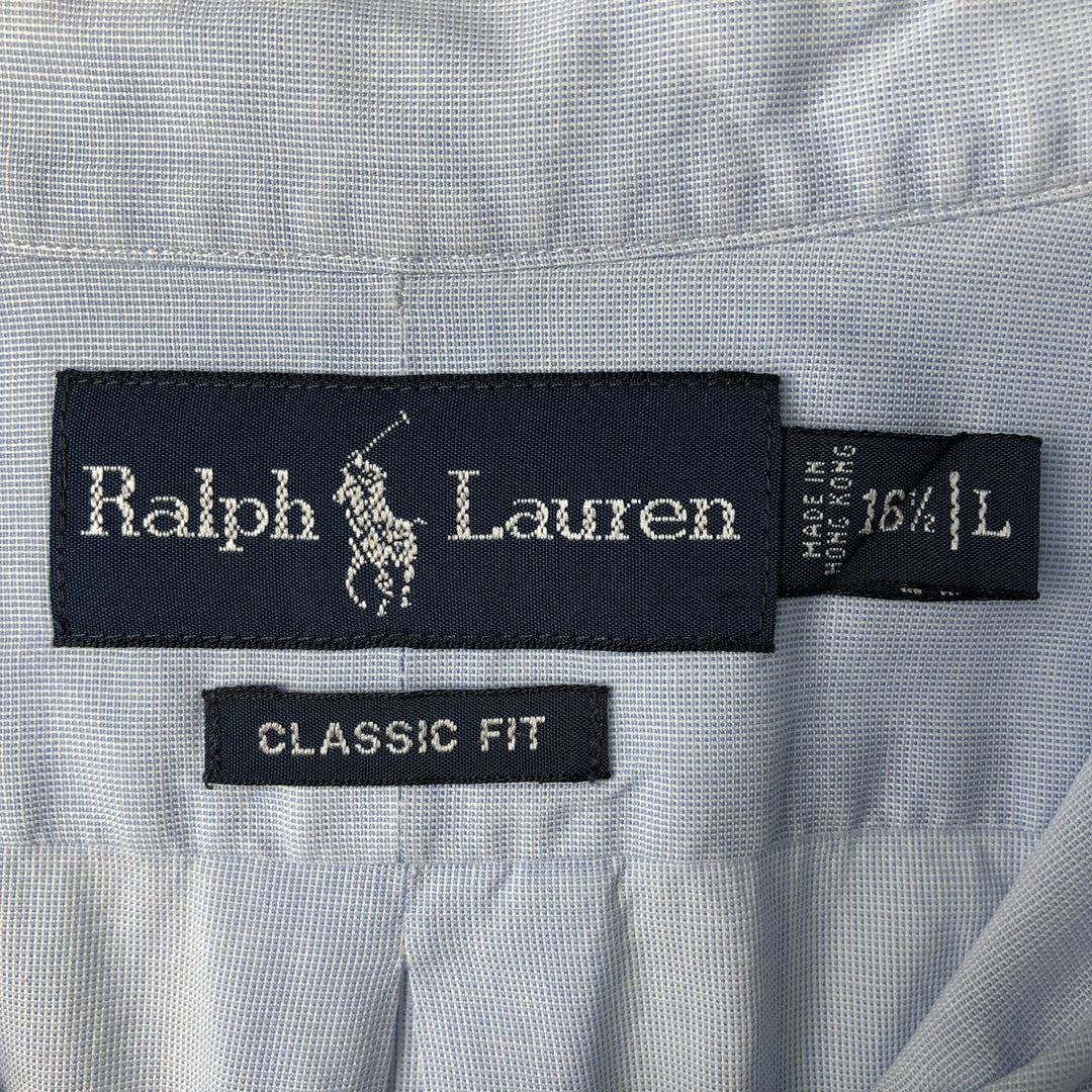 Ralph Lauren Classic Fit Long Sleeve Button Down Shirt, Men's Size L cotton Blue type light blue Vintage Second Hand