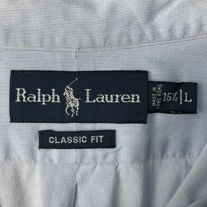 Ralph Lauren Classic Fit Long Sleeve Button Down Shirt, Men's Size L cotton Blue type light blue Vintage Second Hand