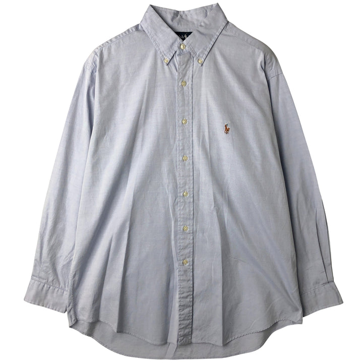 Ralph Lauren YARMOUTH long sleeve button down shirt, men's size L cotton Blue type light blue Vintage Second Hand