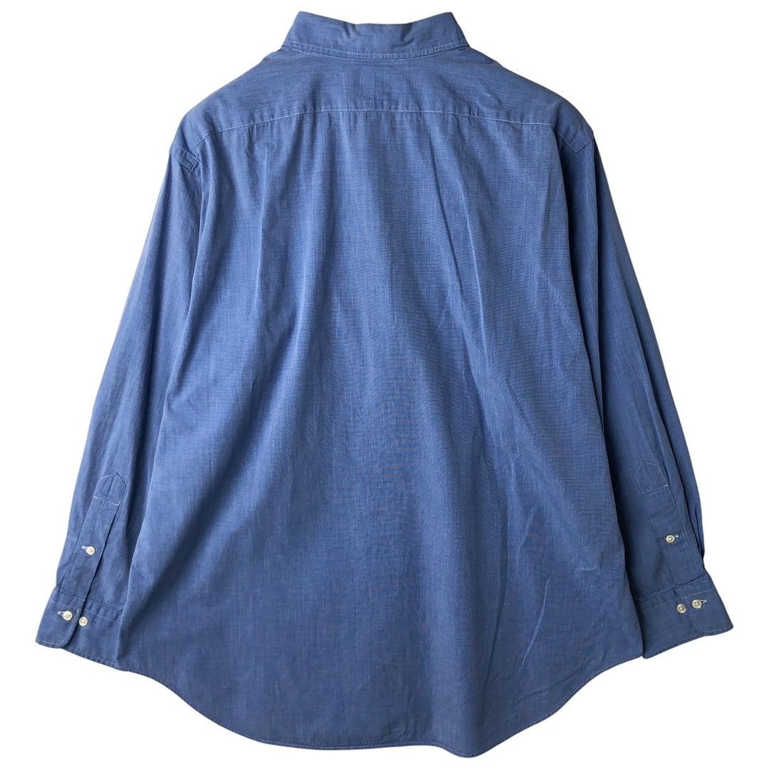 Ralph Lauren POLO by Ralph Lauren LOWELL long sleeve cotton shirt, men's size L cotton blue type Vintage Second Hand