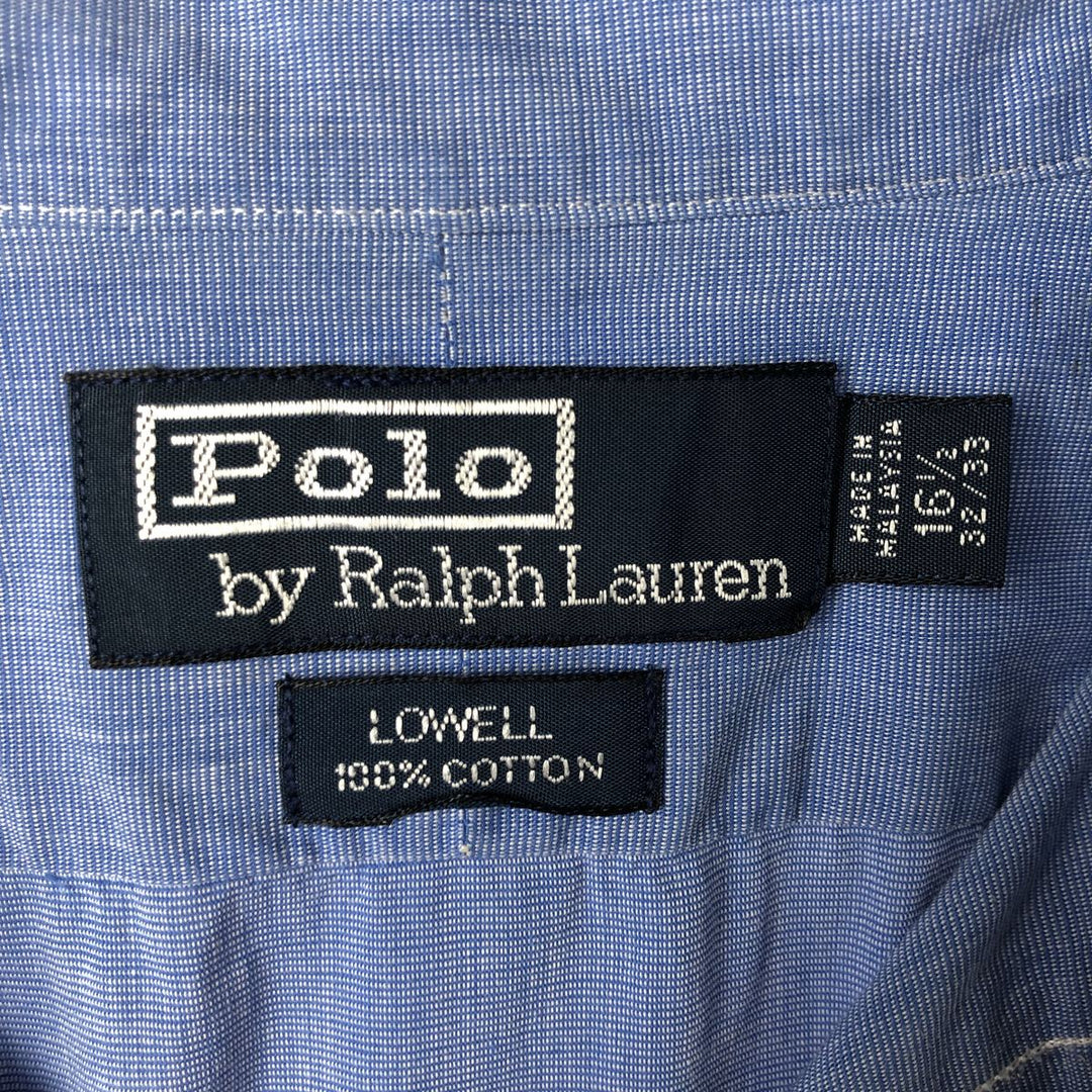 Ralph Lauren POLO by Ralph Lauren LOWELL long sleeve cotton shirt, men's size L cotton blue type Vintage Second Hand