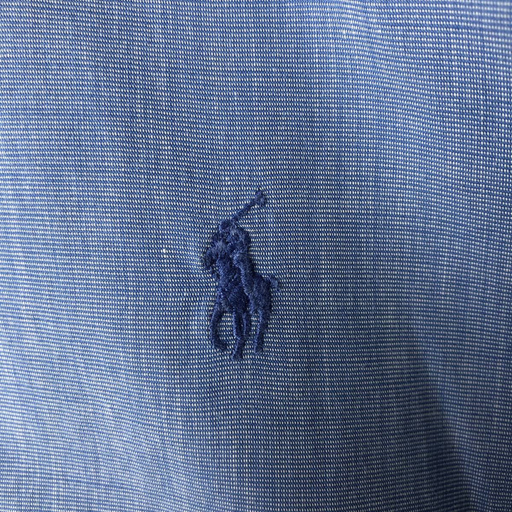 Ralph Lauren POLO by Ralph Lauren LOWELL long sleeve cotton shirt, men's size L cotton blue type Vintage Second Hand