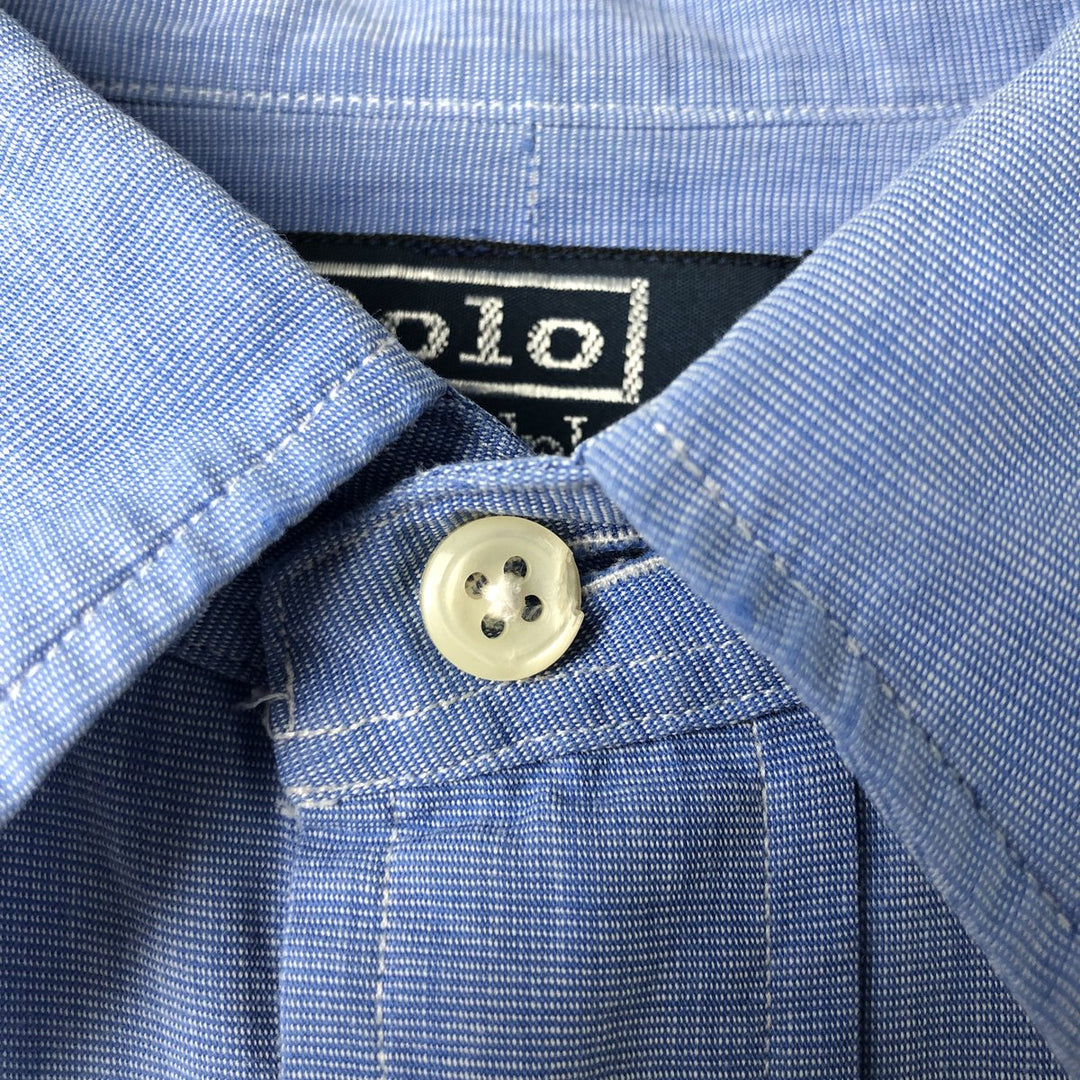 Ralph Lauren POLO by Ralph Lauren LOWELL long sleeve cotton shirt, men's size L cotton blue type Vintage Second Hand