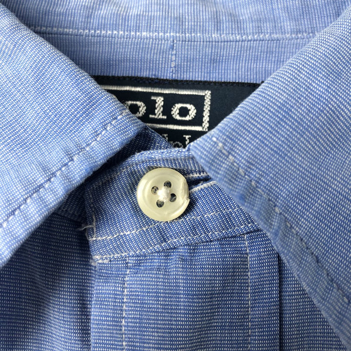 Ralph Lauren POLO by Ralph Lauren LOWELL long sleeve cotton shirt, men's size L cotton blue type Vintage Second Hand