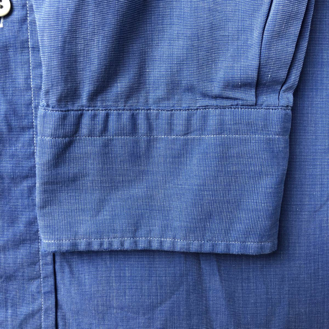 Ralph Lauren POLO by Ralph Lauren LOWELL long sleeve cotton shirt, men's size L cotton blue type Vintage Second Hand