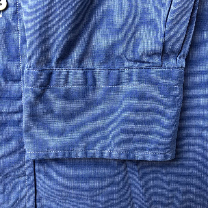 Ralph Lauren POLO by Ralph Lauren LOWELL long sleeve cotton shirt, men's size L cotton blue type Vintage Second Hand