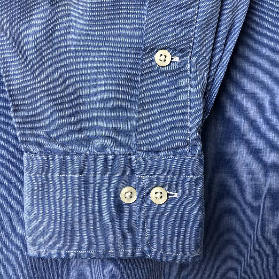 Ralph Lauren POLO by Ralph Lauren LOWELL long sleeve cotton shirt, men's size L cotton blue type Vintage Second Hand