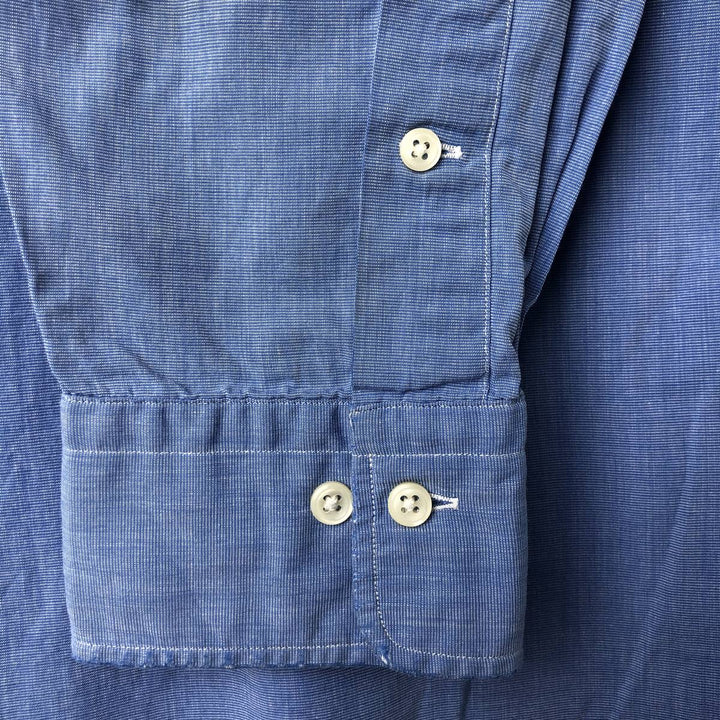 Ralph Lauren POLO by Ralph Lauren LOWELL long sleeve cotton shirt, men's size L cotton blue type Vintage Second Hand