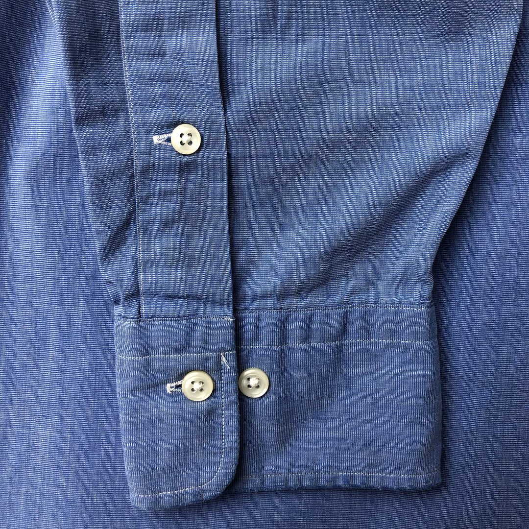 Ralph Lauren POLO by Ralph Lauren LOWELL long sleeve cotton shirt, men's size L cotton blue type Vintage Second Hand