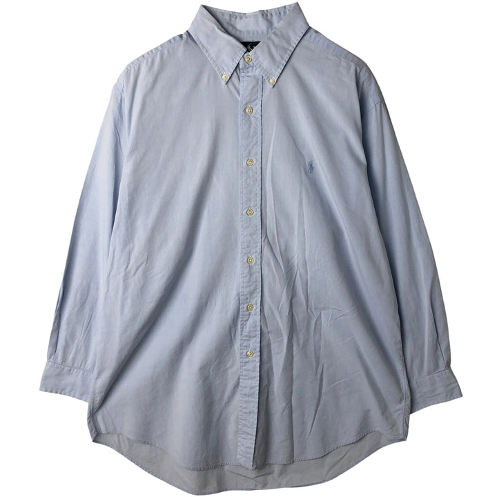 Ralph Lauren YARMOUTH long sleeve button down shirt, men's size L cotton Blue type light blue Vintage Second Hand