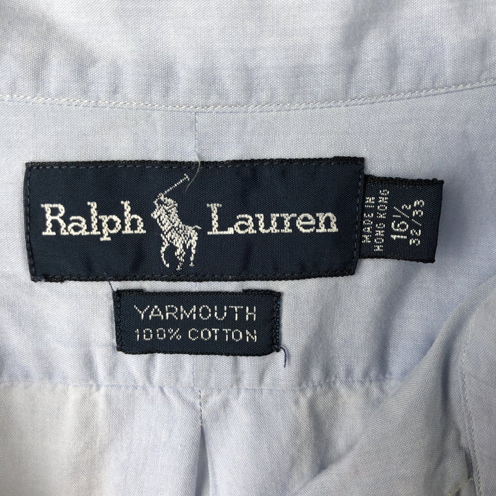 Ralph Lauren YARMOUTH long sleeve button down shirt, men's size L cotton Blue type light blue Vintage Second Hand
