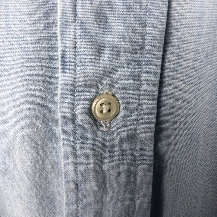 Ralph Lauren Big Shirt, Long Sleeve Button-Down Chambray Shirt, Men's XXL cotton Blue type light blue Vintage Second Hand