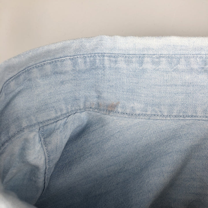 Ralph Lauren Big Shirt, Long Sleeve Button-Down Chambray Shirt, Men's XXL cotton Blue type light blue Vintage Second Hand
