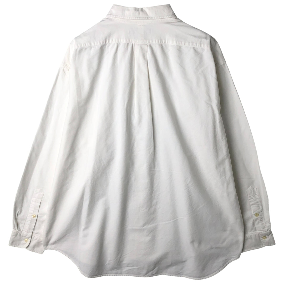 Ralph Lauren BIG SHIRT Long sleeve button down shirt Men's XL size cotton white type Vintage Second Hand