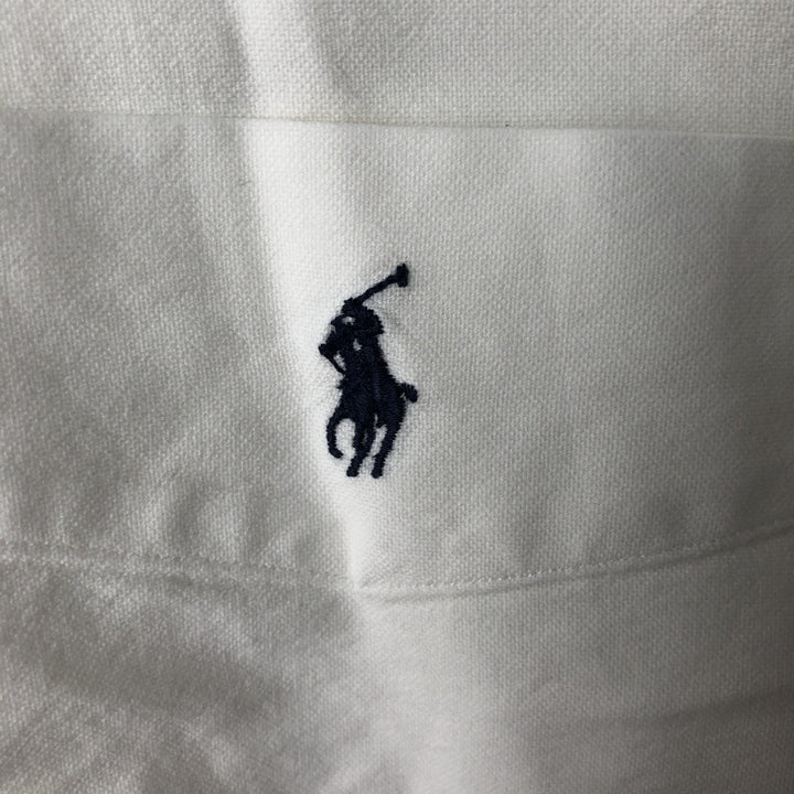 Ralph Lauren BIG SHIRT Long sleeve button down shirt Men's XL size cotton white type Vintage Second Hand