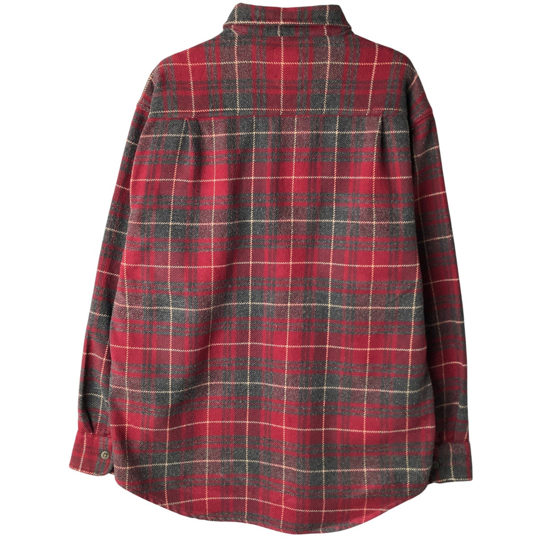 Vintage 1990s-2000'S St. John's Bay long-sleeved heavy flannel check shirt, size M, men's cotton red type Vintage Second Hand