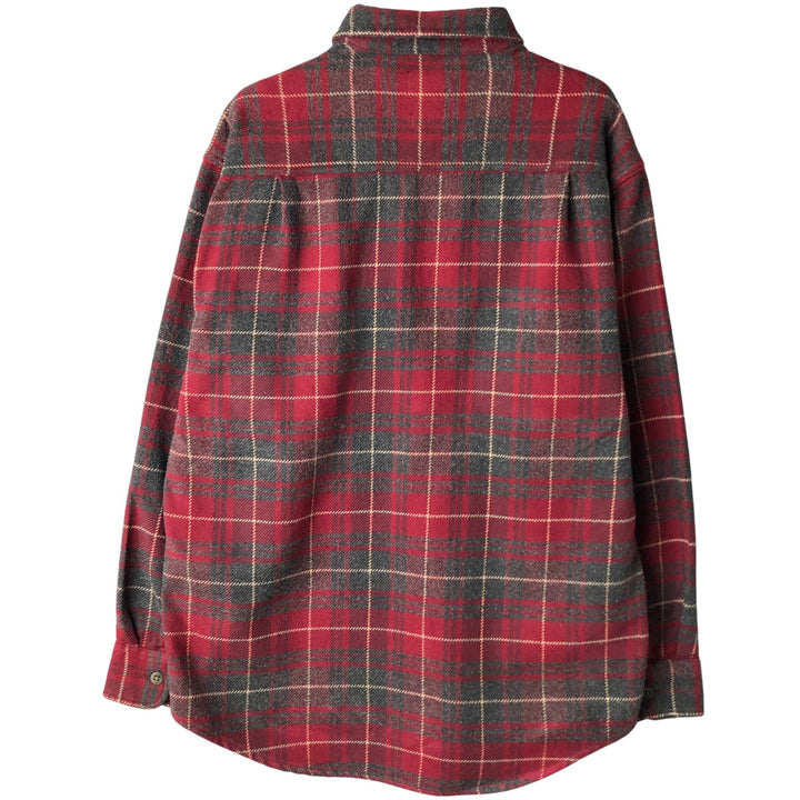 Vintage 1990s-2000'S St. John's Bay long-sleeved heavy flannel check shirt, size M, men's cotton red type Vintage Second Hand
