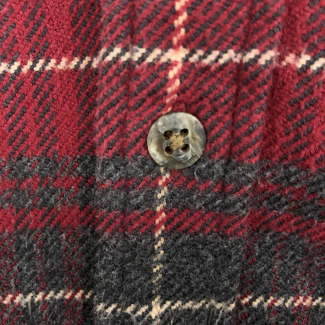 Vintage 1990s-2000'S St. John's Bay long-sleeved heavy flannel check shirt, size M, men's cotton red type Vintage Second Hand